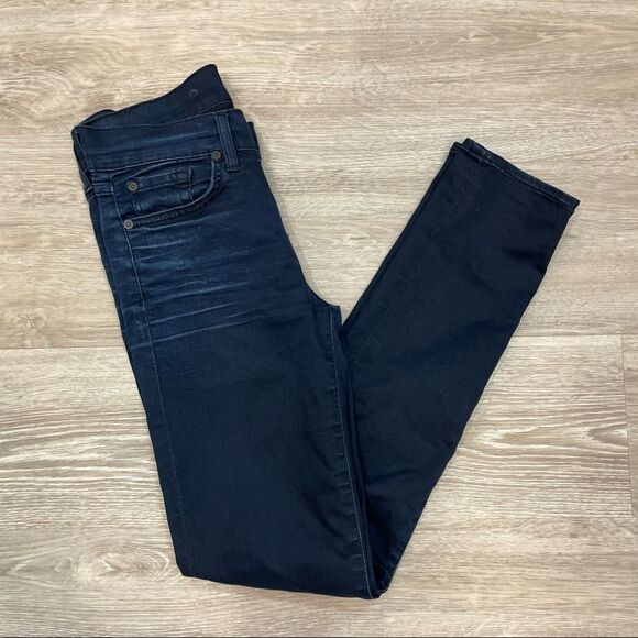 7 For All Mankind Women's High Rise Jeans - Dark Blue - Picture 2 of 9